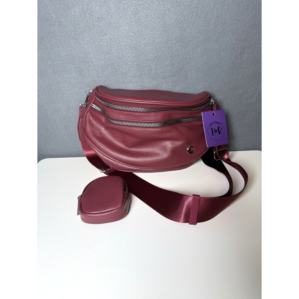 NWT Iris & Rainbow June Best Version Crossbody Faux Leather Bag Coin Purse Wine